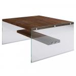 SELSEY Stolik kawowy szklany Gerpans orzech 75x75 cm