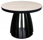 SELSEY Stół rozkładany do jadalni Diciffy 100-140x100 cm Scandic beech z czarną podstawą
