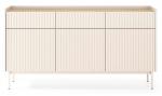 SELSEY Komoda Liwelo trzydrzwiowa z trzema szufladami 153 cm szarobeżowa