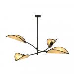 SELSEY Lampa wisząca Farang x4 czarno-rattanowa