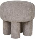 SELSEY Pufa Perth w tkaninie typu teddy jasnobeżowa