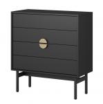 SELSEY Komoda Stoon z czterema szufladami 85 cm Czarna
