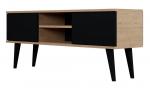 SELSEY Szafka RTV Damally 120 cm dąb artisan/czarna z czarnymi nogami