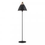 SELSEY Lampa podłogowa Strap 153,7 cm czarna ze skórzanym paskiem