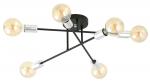 SELSEY Lampa wisząca Mysture czarno-srebrna ze skrzyżowanymi prętami x6