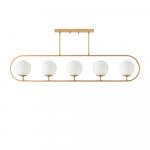 SELSEY Lampa wisząca Tribilia x5 złota/ biały klosz