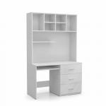 SELSEY Biurko Melidre 120x60 cm z nadstawką Biały