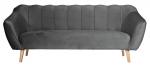 SELSEY Sofa trzyosobowa Malibu popielata welur