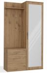 SELSEY Zestaw do przedpokoju Duvio z szafą i lustrem 100 cm dąb artisan