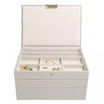 SELSEY Szkatułka na biżuterię Classic jewellery Box beżowa z wytłaczanym wzorem