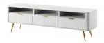 SELSEY Szafka RTV Oval 160 cm z wnękami Biała