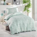 SELSEY Komplet pościeli Sheana 140x220 cm z poszewką na poduszkę 50x70 cm zdobienia na miętowym tle
