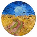 SELSEY Obraz okrągły Pole pszenicy z krukami Vincent van Gogh średnica 40 cm