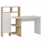 SELSEY Biurko Sotrel 136x60 cm z regałem biały/dąb