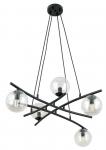 SELSEY Lampa wisząca Vrestello czarno-transparentna x5