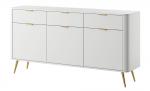 SELSEY Komoda trzydrzwiowa Oval z szufladami 163,5 cm Biała