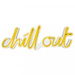 SELSEY Neon na ścianę Letely z napisem Chill Out żółty