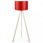 SELSEY Lampa podłogowa Salika czerwona z połyskiem na kremowym stelażu
