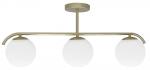 SELSEY Lampa wisząca Amadeo x3 mosiężna z białymi kloszami
