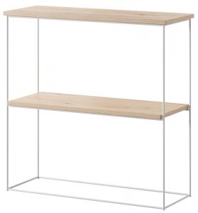 SELSEY Konsola Toni z półką 80 cm Dąb artisan z białymi nogami