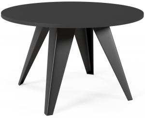 SELSEY Stolik kawowy Oarded ⌀75 cm głęboka czerń ze stalową ramą
