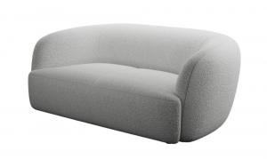 SELSEY Sofa dwuosobowa Sabanitas jasnoszara w tkaninie boucle