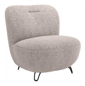 SELSEY Fotel kubełkowy Nicolino ciemnobeżowy boucle