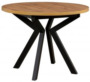 SELSEY Stół okrągły do jadalni Secosm 100 cm czarny/dąb artisan
