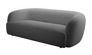 SELSEY Sofa trzyosobowa Sabanitas ciemnoszara w tkaninie boucle