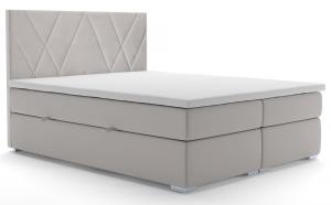 SELSEY Łóżko kontynentalne 160x200 cm Korello z dwoma pojemnikami gołębie welur hydrofobowy
