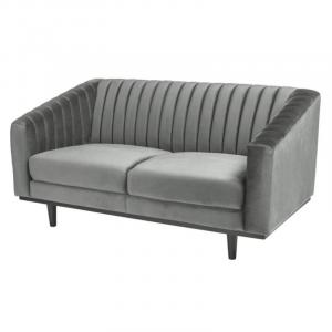 SELSEY Sofa dwuosobowa Stigby szara aksamitna