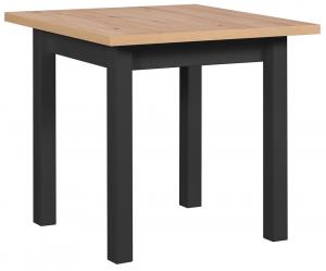 SELSEY Stół drewniany do jadalni rozkładany Patred 80-160x80 cm czarny/dąb artisan