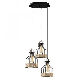 SELSEY Lampa wisząca Trunica x3 kaskada czarna