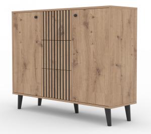 SELSEY Komoda dwudrzwiowa Complinni 120 cm dąb artisan lamele