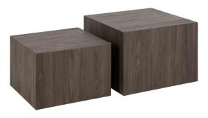 SELSEY Zestaw kwadratowych stolików kawowych Glopiana 58 cm i 50 cm jesion