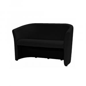 SELSEY Sofa dwuosobowa Raklev czarna skóra