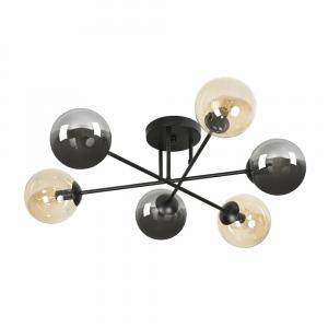 SELSEY Lampa sufitowa Minturno czarno-miodowa x6