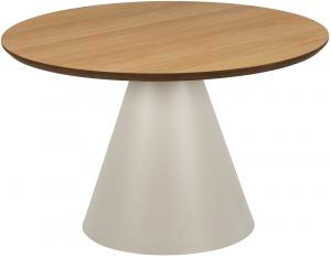SELSEY Stolik kawowy Caviless okrągły blat 65x65 cm dąb/beżowy