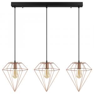 SELSEY Lampa sufitowa Palmares x3 w kształcie diamentu 134 cm miedziana