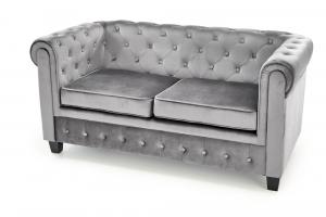 SELSEY Sofa pikowana Visaus velvet popielaty