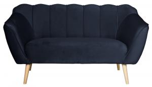 SELSEY Sofa dwuosobowa Malibu granatowa welur