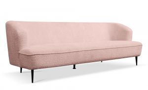 SELSEY Sofa trzyosobowa Carmela różowa boucle nogi czarne