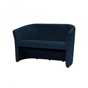 SELSEY Sofa dwuosobowa Raklev granatowa ekoskóra