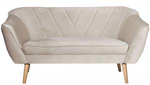 SELSEY Sofa dwuosobowa Voltana jasnobeżowa welur