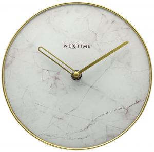 SELSEY Zegar stojący Marble 20 cm biało-złoty