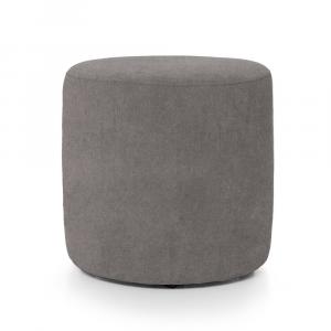 SELSEY Pufa okrągła Seppio 45 cm ciemnoszara welur łatwoczyszczący