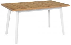 SELSEY Stół drewniany do jadalni rozkładany Korror 140-180x80 cm biały/dąb wotan