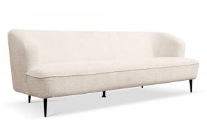 SELSEY Sofa trzyosobowa Carmela jasnobeżowa boucle nogi czarne