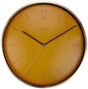 SELSEY Zegar ścienny Essential 34 cm pomarańczowo-złoty