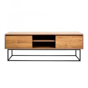 SELSEY Szafka RTV Gienah czarny/orzech 140 cm